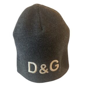 DG Lettered Dark Gray Knit Beanie Unisex
